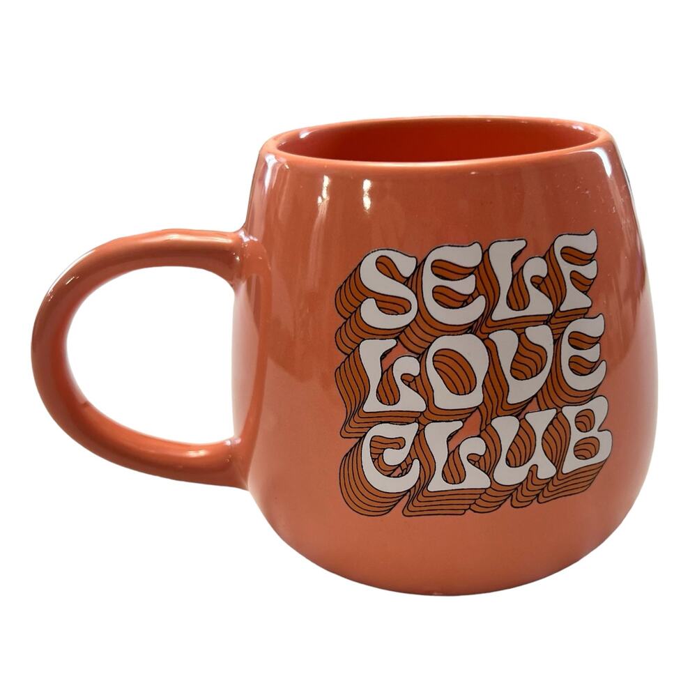 Clay Art Mug Retro Funky Groovy Self Love Club Coffee Gift Firing Flaw